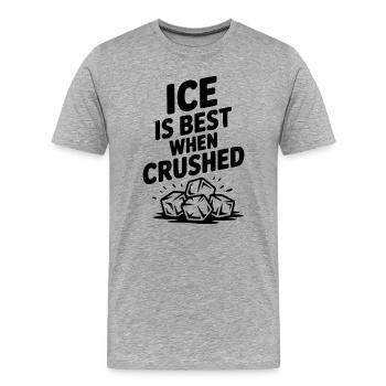 Mieux quand on est écrasé - T-shirt bio Premium Homme - gris chiné - Devant - Damien (186cm)