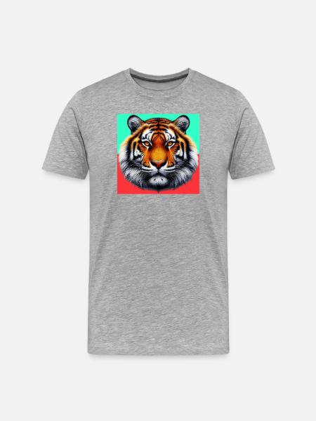 tiger - Men's Premium Organic T-Shirt - heather grey