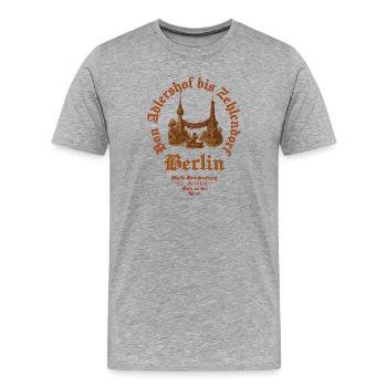 Berlin, d'Adlershof à Zehlendorf - T-shirt bio Premium Homme - gris chiné - Devant - Damien (186cm)