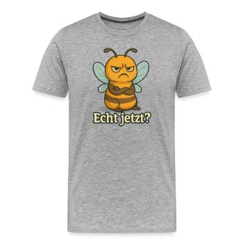 Bee Really now - Men's Premium Organic T-Shirt - heather grey - Front - Damien (186cm)