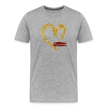 Golden Heart Sparkle Anniversary Illustration - Men's Premium Organic T-Shirt - heather grey - Front - Damien (186cm)