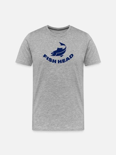 FISH HEAD - Männer Premium Bio T-Shirt - Grau meliert