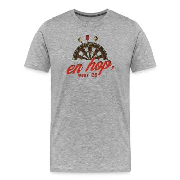Leuke Darts Sweat à capuche, en hop, weer 26 - T-shirt bio Premium Homme - gris chiné - Devant - Damien (186cm)