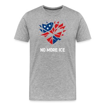 Stop the deportation protest heart - Men's Premium Organic T-Shirt - heather grey - Front - Damien (186cm)