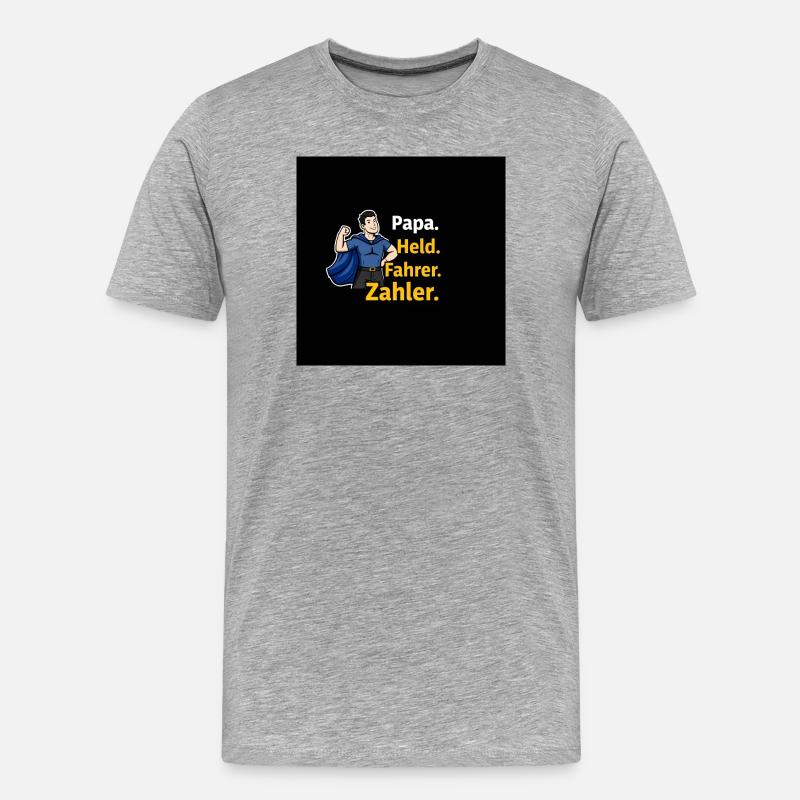 Papa Held Fahrer Zähler Cartoon - Männer Premium Bio T-Shirt - Grau meliert
