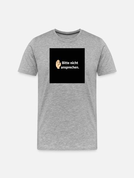 Bitte nicht ansprechen Grenzsignal - Männer Premium Bio T-Shirt - Grau meliert