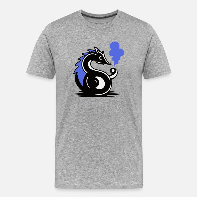 Blauer Glut-Seepferdchen - Männer Premium Bio T-Shirt - Grau meliert
