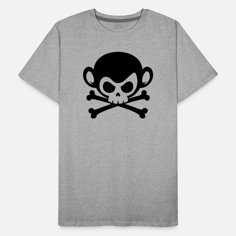 Singe crâne aux os croisés T-shirt bio Premium Homme
