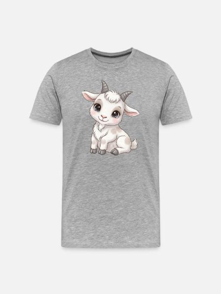 Goat in the moonlight - Men's Premium Organic T-Shirt - heather grey