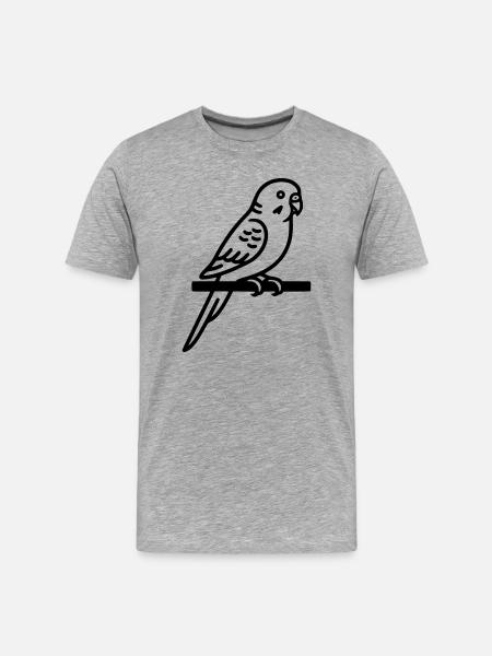 Budgie Bird Parakeet Pet - Men's Premium Organic T-Shirt - heather grey