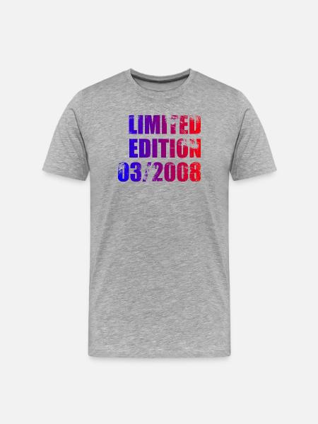 18e anniversaire Édition Limitée 03/2008 - T-shirt bio Premium Homme - gris chiné