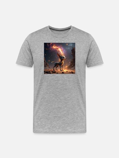 Fantastischer Sternhirsch - Männer Premium Bio T-Shirt - Grau meliert