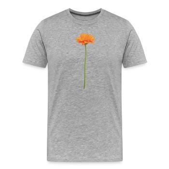 Fleur d’Oranger sur la tige - T-shirt bio Premium Homme - gris chiné - Devant - Damien (186cm)