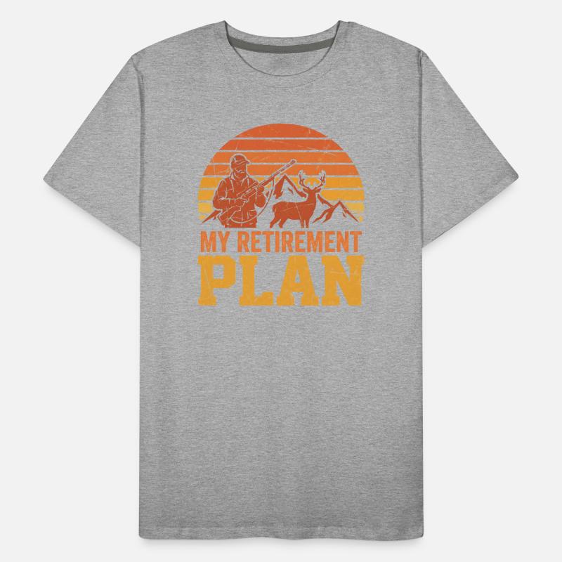 Mon plan de retraite Hunter Deer Mountains Vintage T-shirt bio Premium Homme