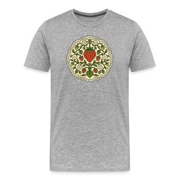 Cercle de Dentelle à la Fraise - T-shirt bio Premium Homme - gris chiné - Devant - Damien (186cm)