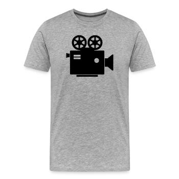 Caméra de cinéma - T-shirt bio Premium Homme - gris chiné - Devant - Damien (186cm)