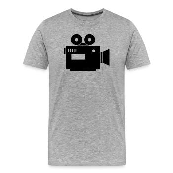 Caméra de cinéma - T-shirt bio Premium Homme - gris chiné - Devant - Damien (186cm)