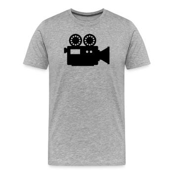 Caméra de cinéma - T-shirt bio Premium Homme - gris chiné - Devant - Damien (186cm)