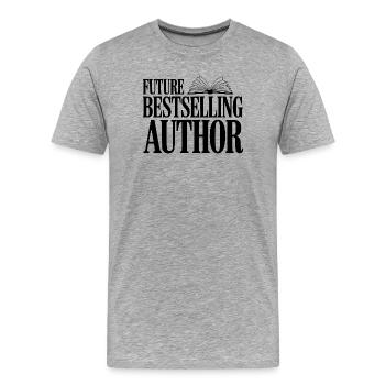Future Bestselling Author - Men's Premium Organic T-Shirt - heather grey - Front - Damien (186cm)