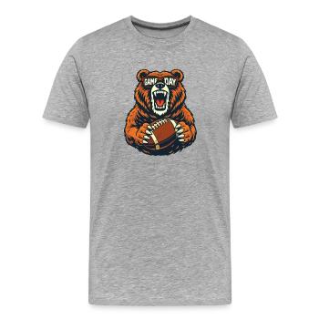 Fan de football des Bears Journée de match Humour nature - T-shirt bio Premium Homme - gris chiné - Devant - Damien (186cm)