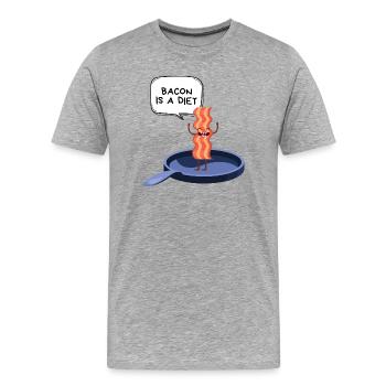 Humor-Speck-Diät - Männer Premium Bio T-Shirt - Grau meliert - Vorne - Damien (186cm)