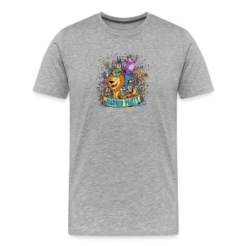 Fools' Party - Men's Premium Organic T-Shirt - heather grey - Front - Damien (186cm)