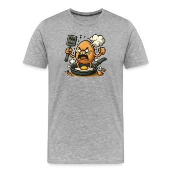 When eggs freak out - Men's Premium Organic T-Shirt - heather grey - Front - Damien (186cm)