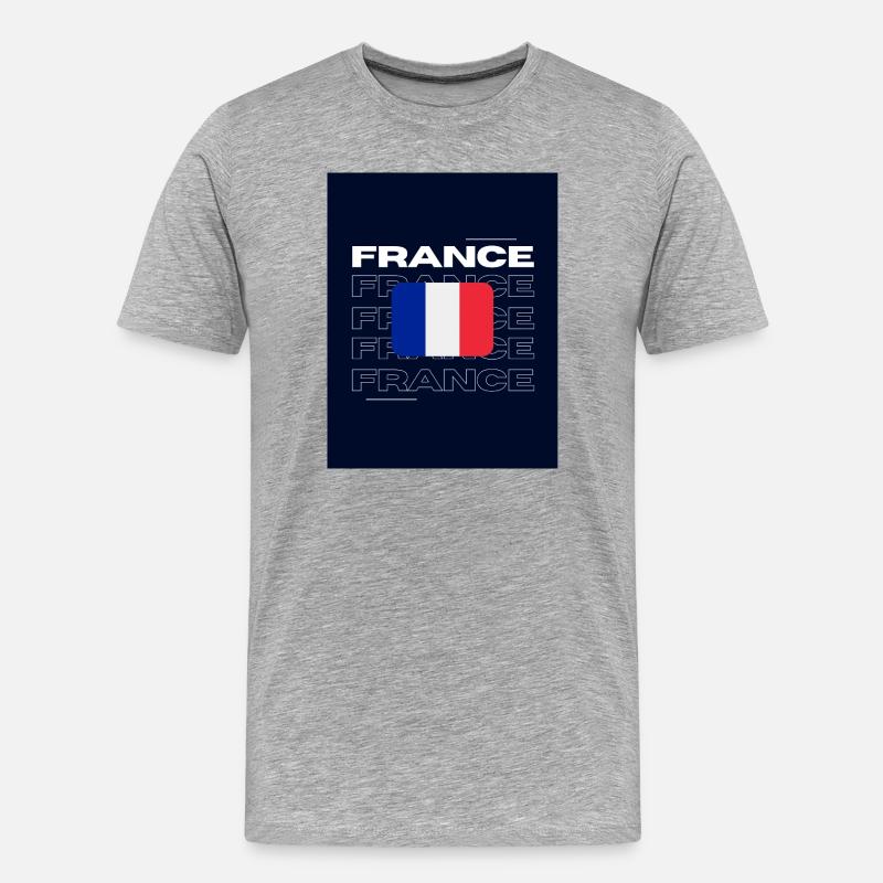 Frankreich - Männer Premium Bio T-Shirt - Grau meliert