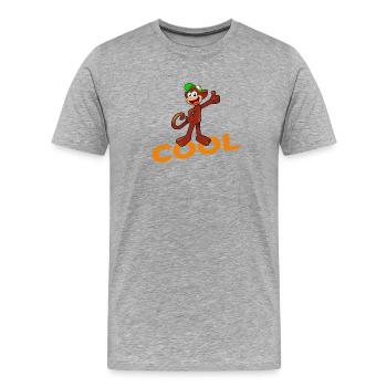 COOL MONKEY - Men's Premium Organic T-Shirt - heather grey - Front - Damien (186cm)
