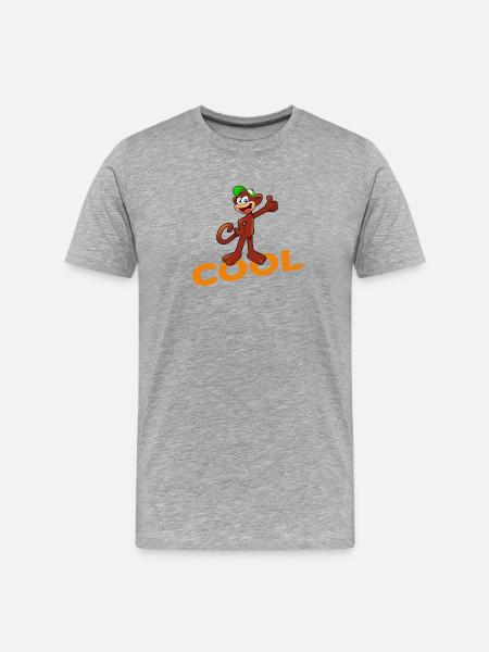 SINGE COOL - T-shirt bio Premium Homme - gris chiné
