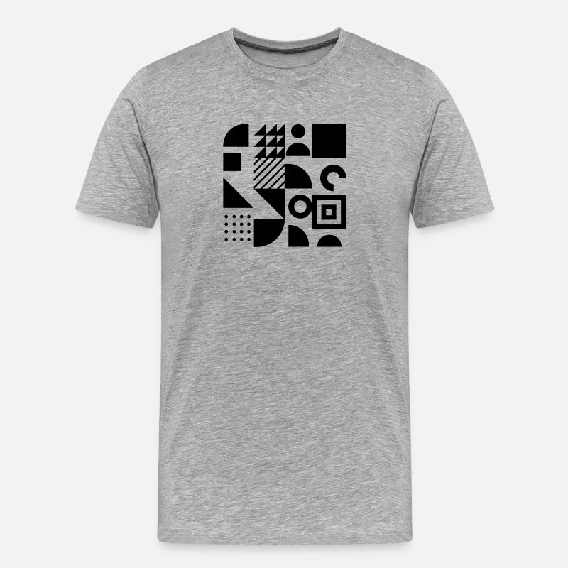 Geometrische Collage Blockkunst - Männer Premium Bio T-Shirt - Grau meliert