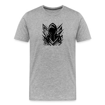 Shadow Hoodie Spikes - Men's Premium Organic T-Shirt - heather grey - Front - Damien (186cm)