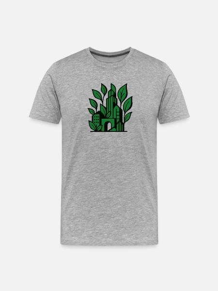 Stadtwald Silhouette - Männer Premium Bio T-Shirt - Grau meliert