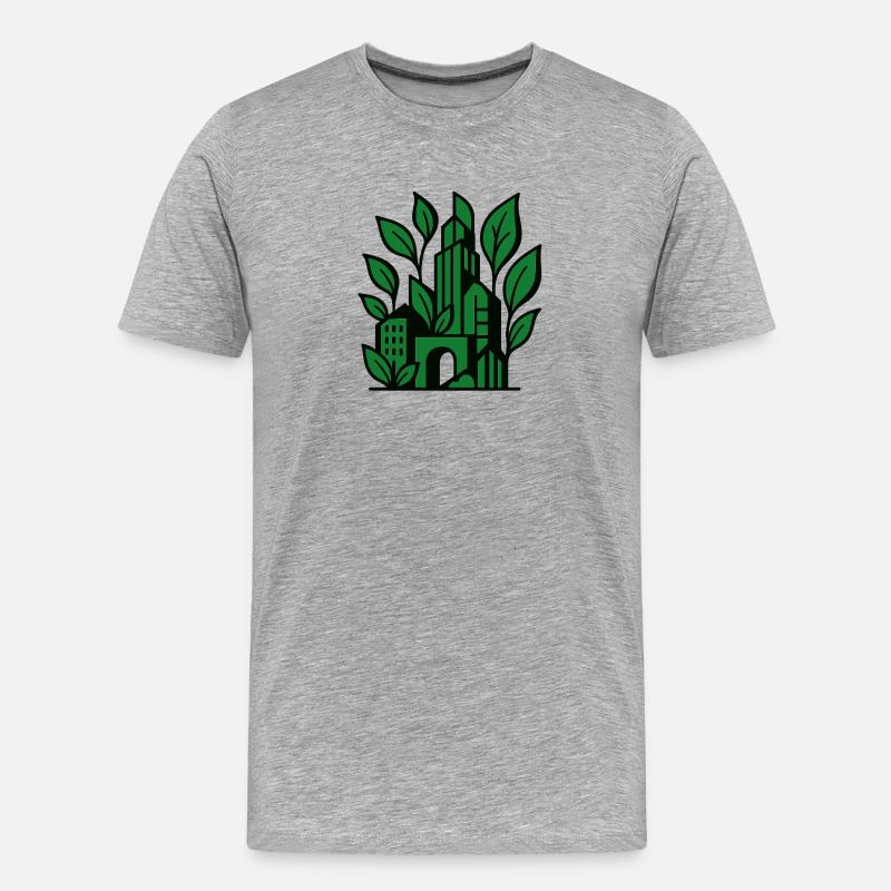 Stadtwald Silhouette - Männer Premium Bio T-Shirt - Grau meliert
