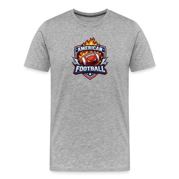 Emblème de football enflammé - T-shirt bio Premium Homme - gris chiné - Devant - Damien (186cm)