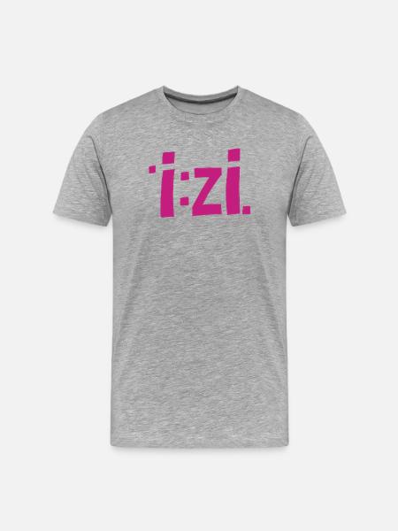IzI Graffiti Font in Magenta - Men's Premium Organic T-Shirt - heather grey