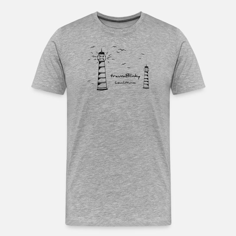 traumBlinky Leuchtturm - by heavenlygoods - Männer Premium Bio T-Shirt - Grau meliert