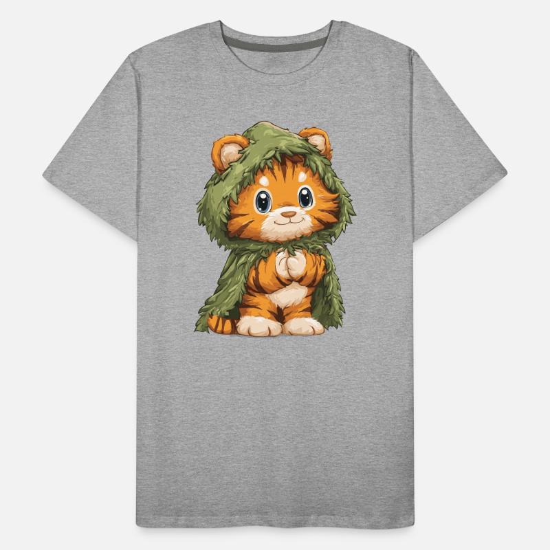 Cuddly tiger in a moss cape Men's Premium Organic T-Shirt