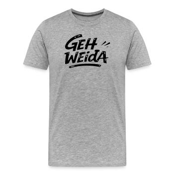Geh weida - Männer Premium Bio T-Shirt - Grau meliert - Vorne - Damien (186cm)