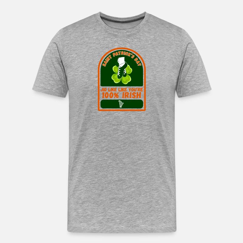 ST. PATRICK'S DAY - Männer Premium Bio T-Shirt - Grau meliert