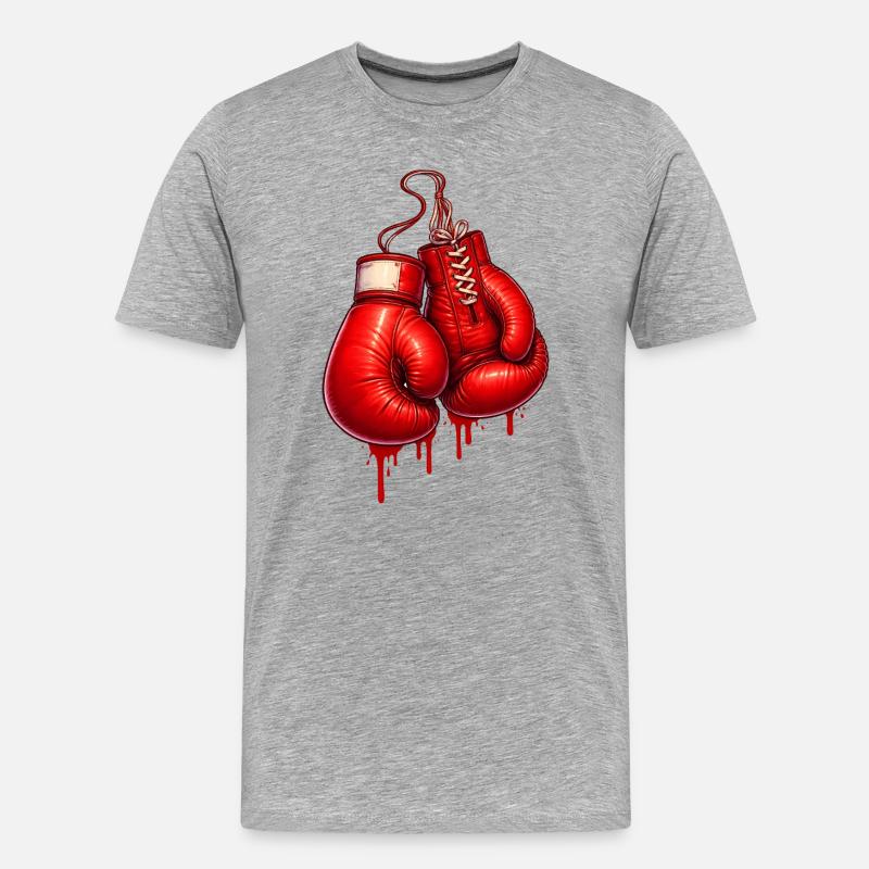 Rote Boxhandschuhe im Graffiti Stil  - Männer Premium Bio T-Shirt - Grau meliert