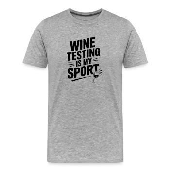 Weintests sind mein Sport - Männer Premium Bio T-Shirt - Grau meliert - Vorne - Damien (186cm)