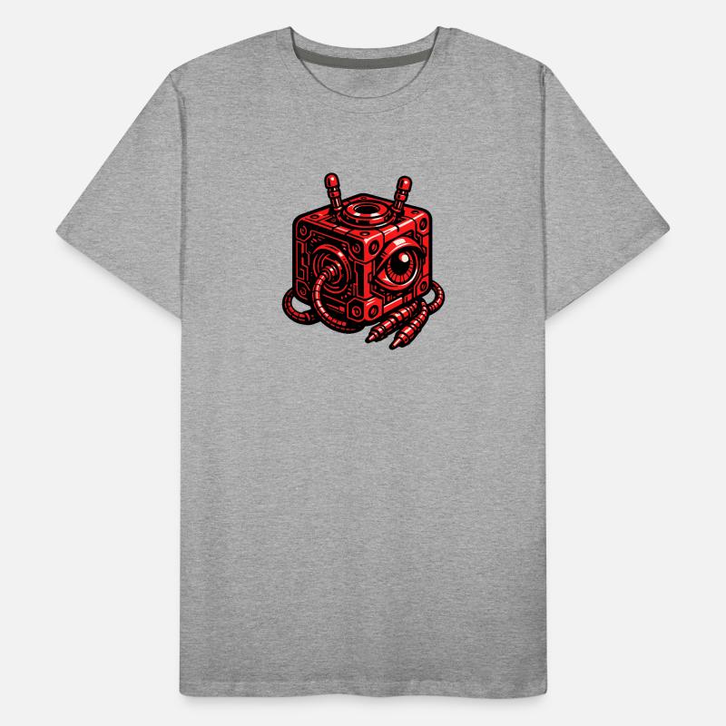 Red cube robot with eye Men's Premium Organic T-Shirt