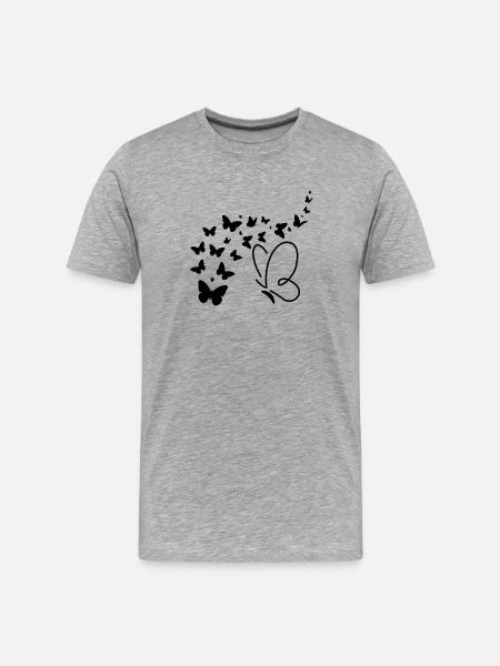 Butterfly soaring - Men's Premium Organic T-Shirt - heather grey