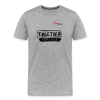 Together Forever - T-shirt bio Premium Homme - gris chiné - Devant - Damien (186cm)