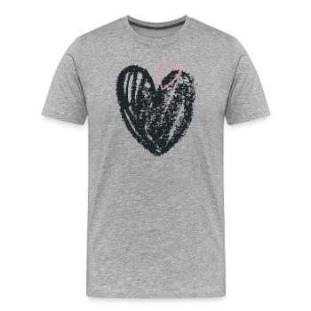Dual Core - Men's Premium Organic T-Shirt - heather grey - Front - Damien (186cm)