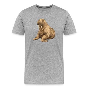 Walrus - Men's Premium Organic T-Shirt - heather grey - Front - Damien (186cm)
