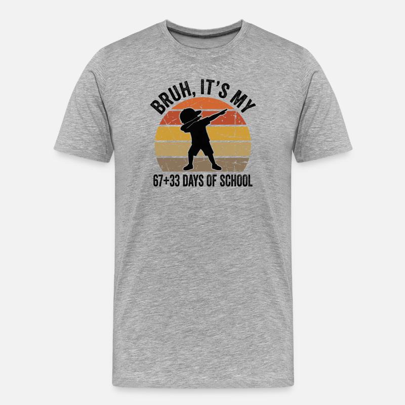 Mec, c’est mes 100 jours d’école - T-shirt bio Premium Homme - gris chiné