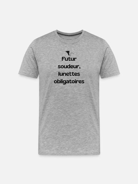 Future welder – Glasses required - Men's Premium Organic T-Shirt - heather grey