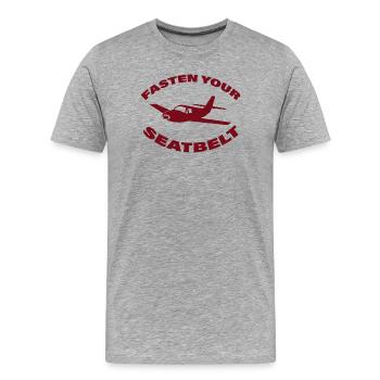 FASTING YOUR SEATBELT - Men's Premium Organic T-Shirt - heather grey - Front - Damien (186cm)